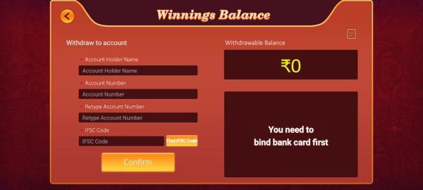 Bappa Rummy Withdraw Cash